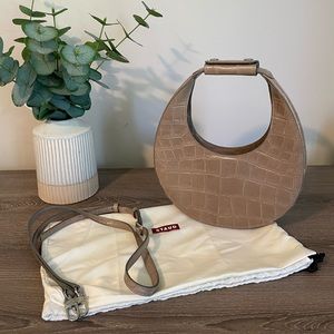 STAUD Moon Bag - Grey Croc